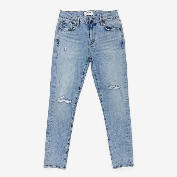 Agolde Sophie Ankle Jean Size 26 Shrine Blue Mid Rise Skinny Distressed Casual - Picture 1 of 10